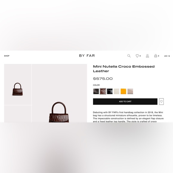 BY FAR mini embossed shoulder bag - Picture 5 of 10